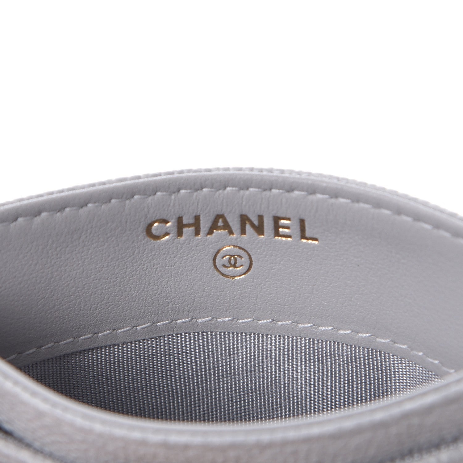 Chanel Caviar Quilted Boy Card Holder Grey 6 of 9