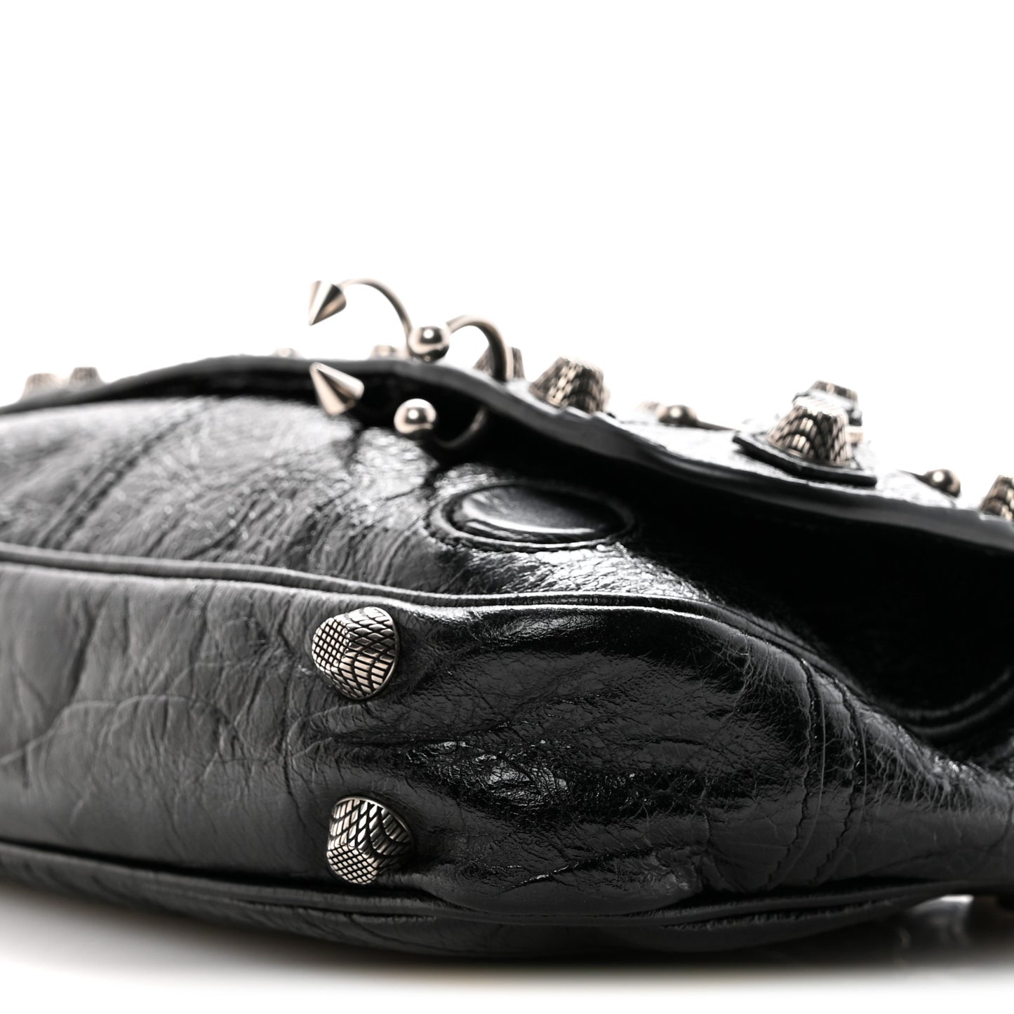 Agneau Arena XS Piercing Le Cagole Flap Bag Black