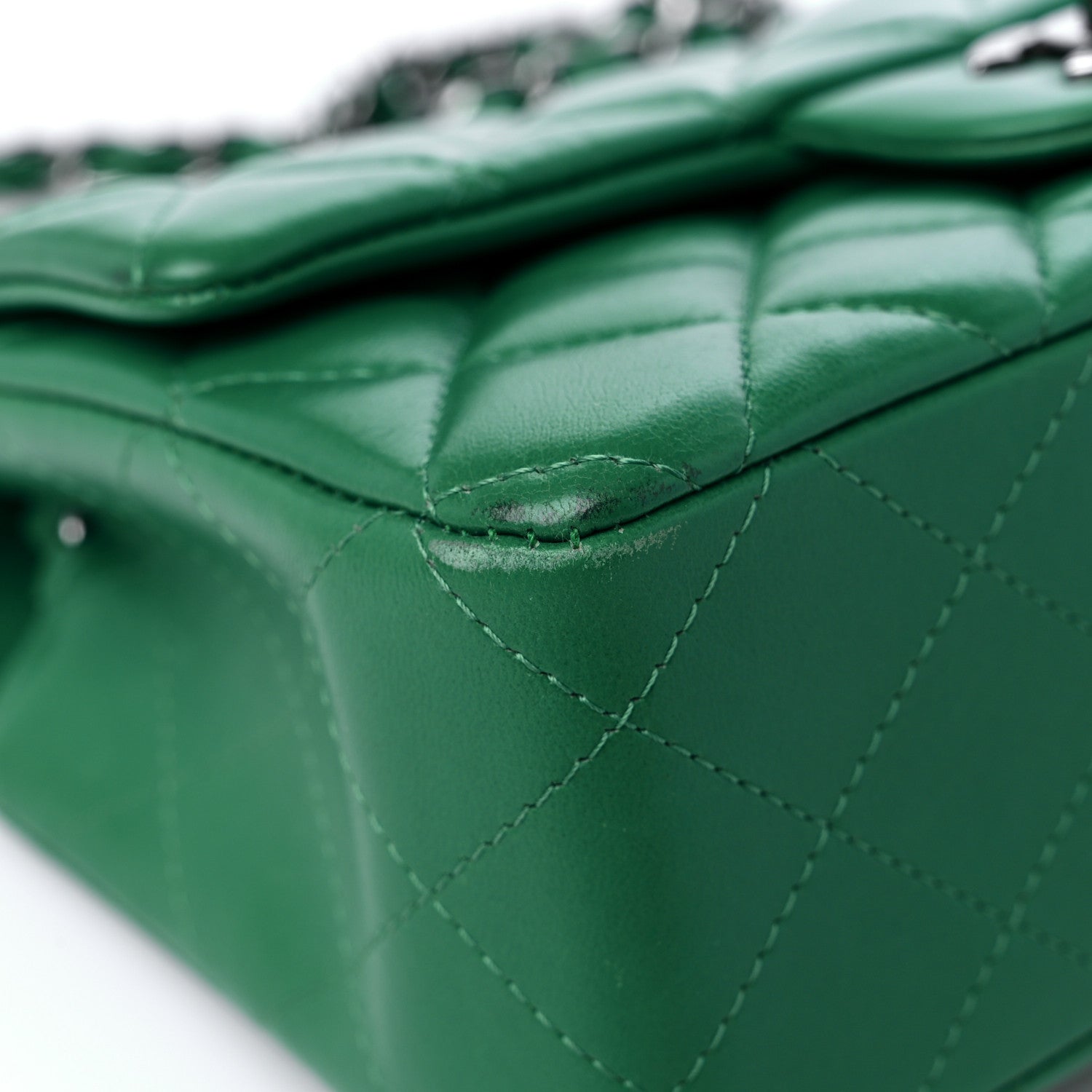 Chanel Lambskin Quilted Mini Rectangular Flap Green 8 of 13