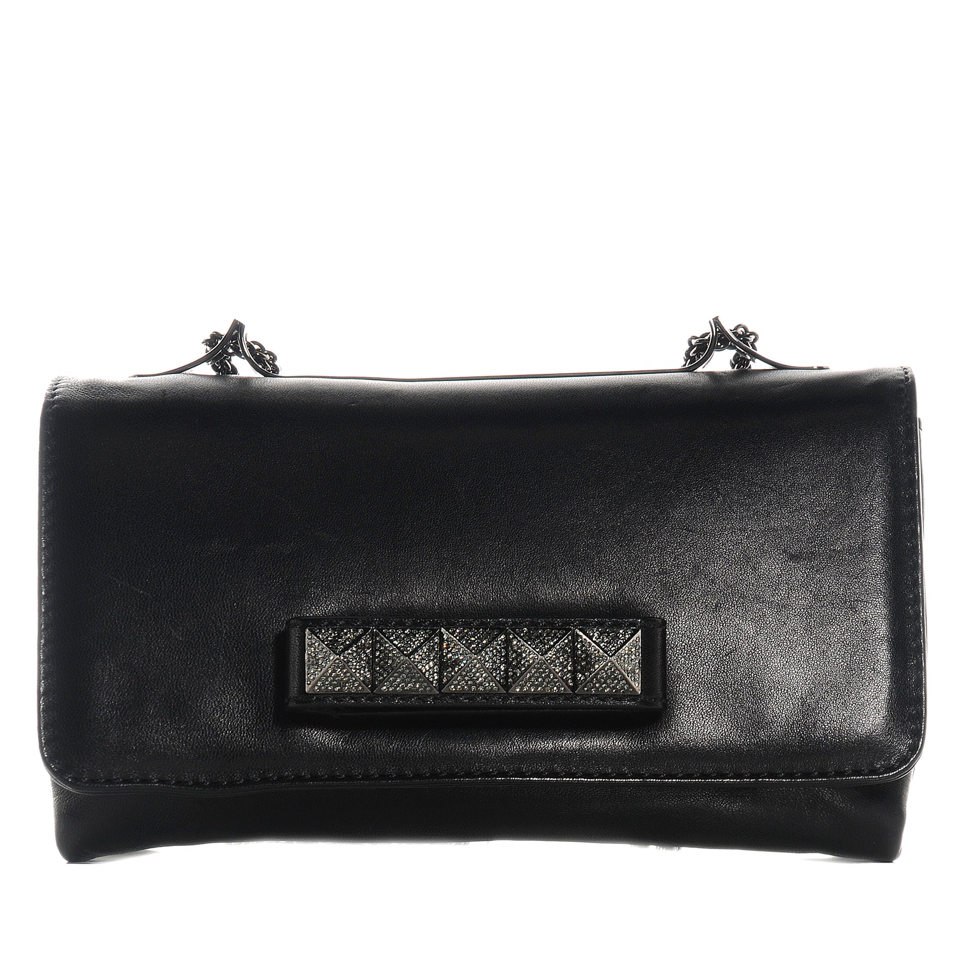 Valentino Garavani Nappa Crystal Encrusted Studs Va Va Voom Shoulder Bag Black 9 of 16