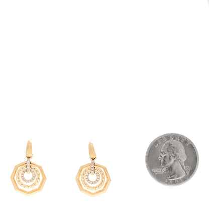 David Yurman 18K Yellow Gold Diamond 16mm Stax Drop Earrings 2 of 5