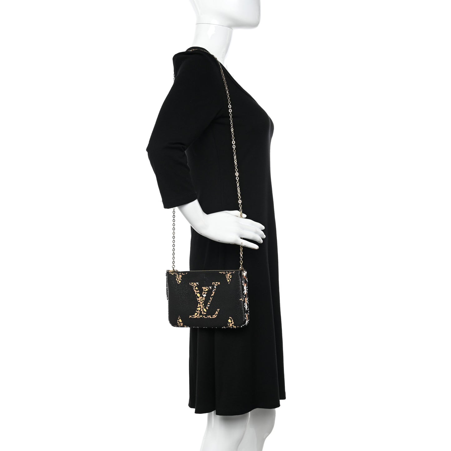 Monogram Giant Jungle Pochette Double Zip Black