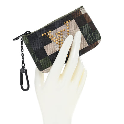 Louis Vuitton Damoflage Studded Pochette Cles Key Pouch Green 2 of 6