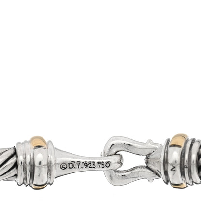 David Yurman Sterling Silver 18K Yellow Gold 4mm Cable Classic Buckle Bracelet 3 of 3
