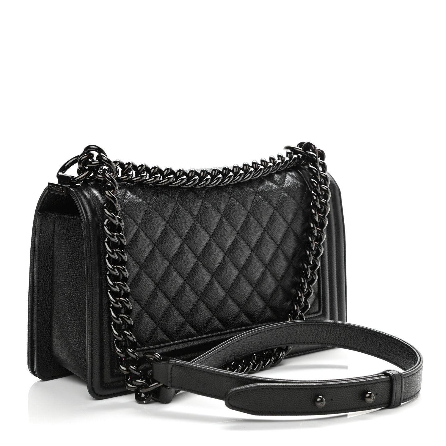 Chanel Caviar Quilted Medium Boy Flap So Black 3 of 10