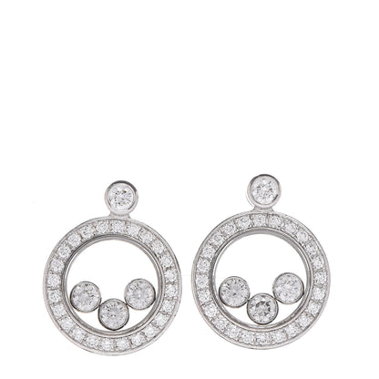 Chopard 18K White Gold Happy Diamonds Icons Drop Earrings 1 of 4