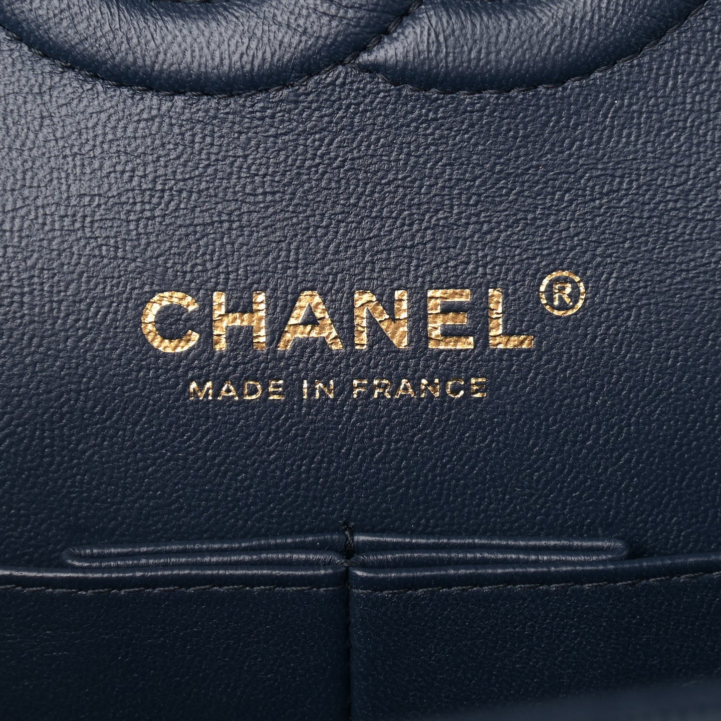 Caviar Quilted Medium Double Flap Navy