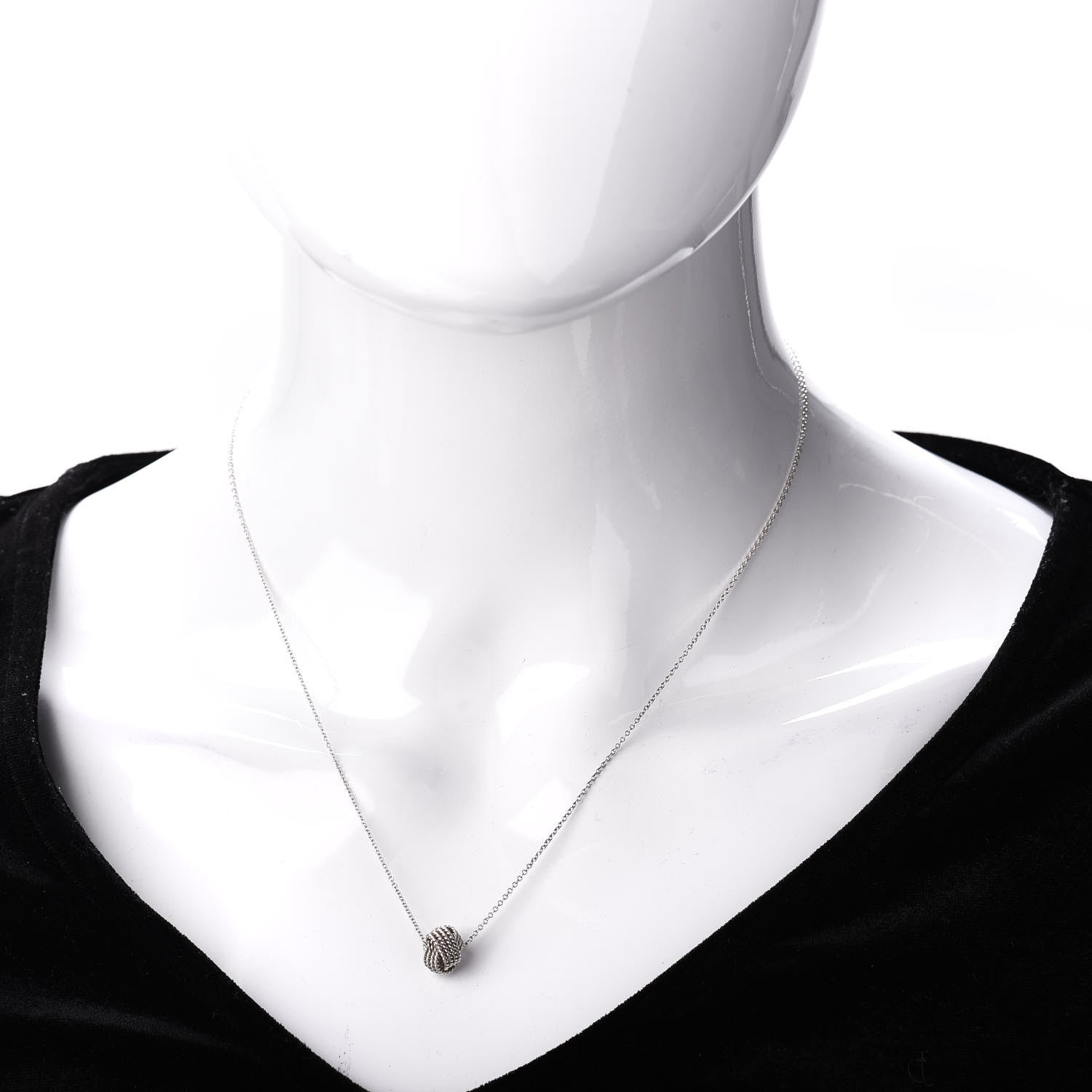 Tiffany Sterling Silver Twist Knot Pendant Necklace 2 of 4