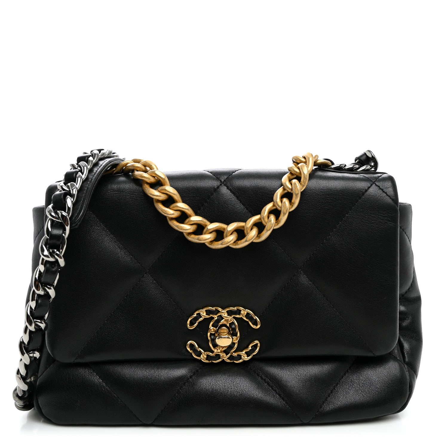 Chanel Lambskin Quilted Medium Chanel 19 Flap Black 1 of 10