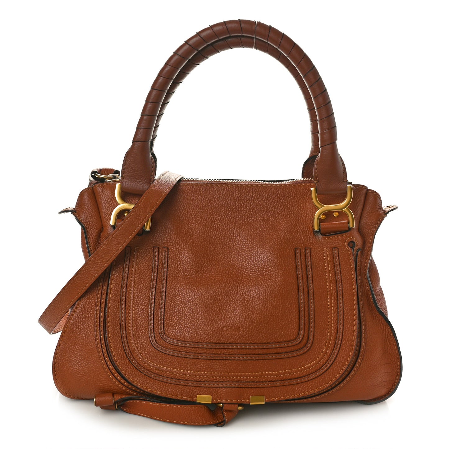 Calfskin Medium Marcie Satchel Tan
