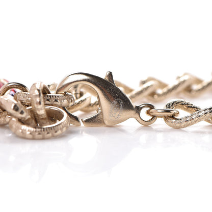 Chanel Baguette Crystal CC Bracelet Gold Fuchsia Purple 4 of 4