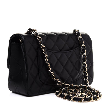 Chanel Lambskin Quilted Mini Rectangular Flap Black 3 of 12