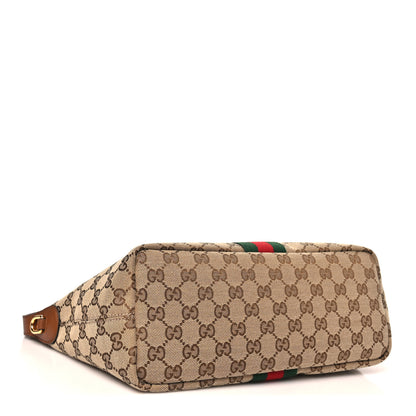 Gucci Monogram Web Medium Vanity Top Handle Bag Brown 4 of 10