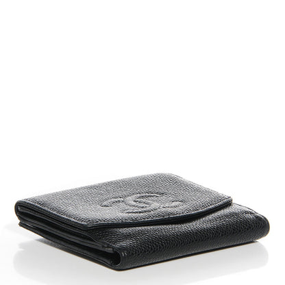 Chanel Caviar Timeless CC Compact French Wallet Black 4 of 7
