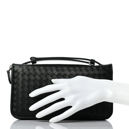 Bottega Veneta Nappa Intrecciato Travel Organizer Wallet Black 2 of 9