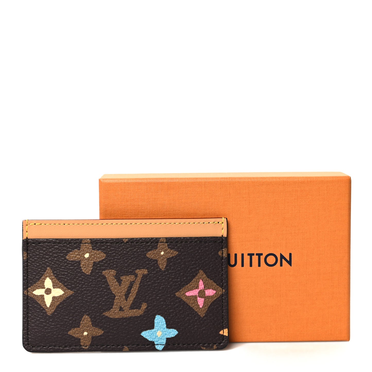 Monogram Craggy Card Holder Chocolate