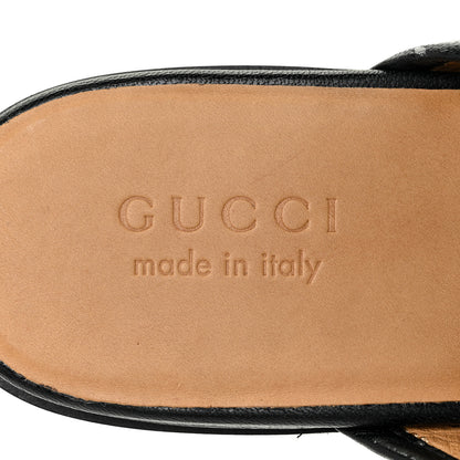 Gucci Goatskin Mens Horsebit Slippers 7.5 Black 8 of 14