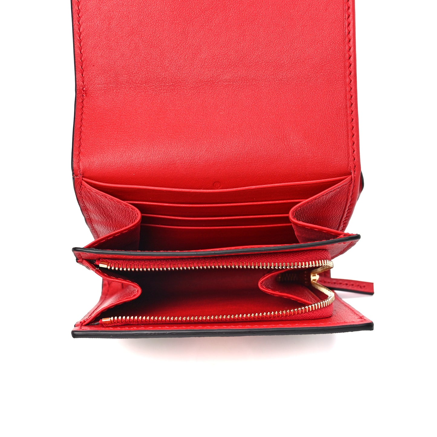 GG Supreme Apple French Wallet Beige Multicolor Lobster Red