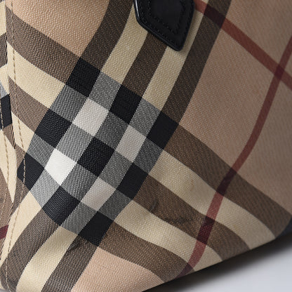 Burberry Patent Trim Nova Check Shopper Tote Black 11 of 20