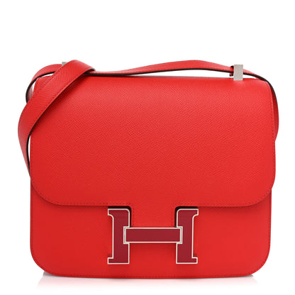 Hermes Epsom Enamel Constance 24 Rouge De Coeur Rubis 1 of 18