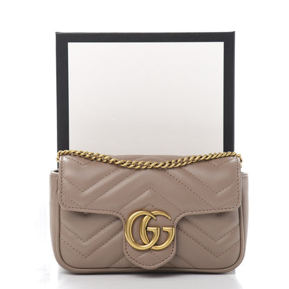 Gucci Calfskin Matelasse Super Mini GG Marmont Shoulder Bag Porcelain Rose 10 of 10