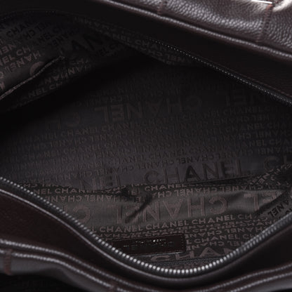Chanel Caviar Square Stitched Large Satchel Dark Brown 5 of 15