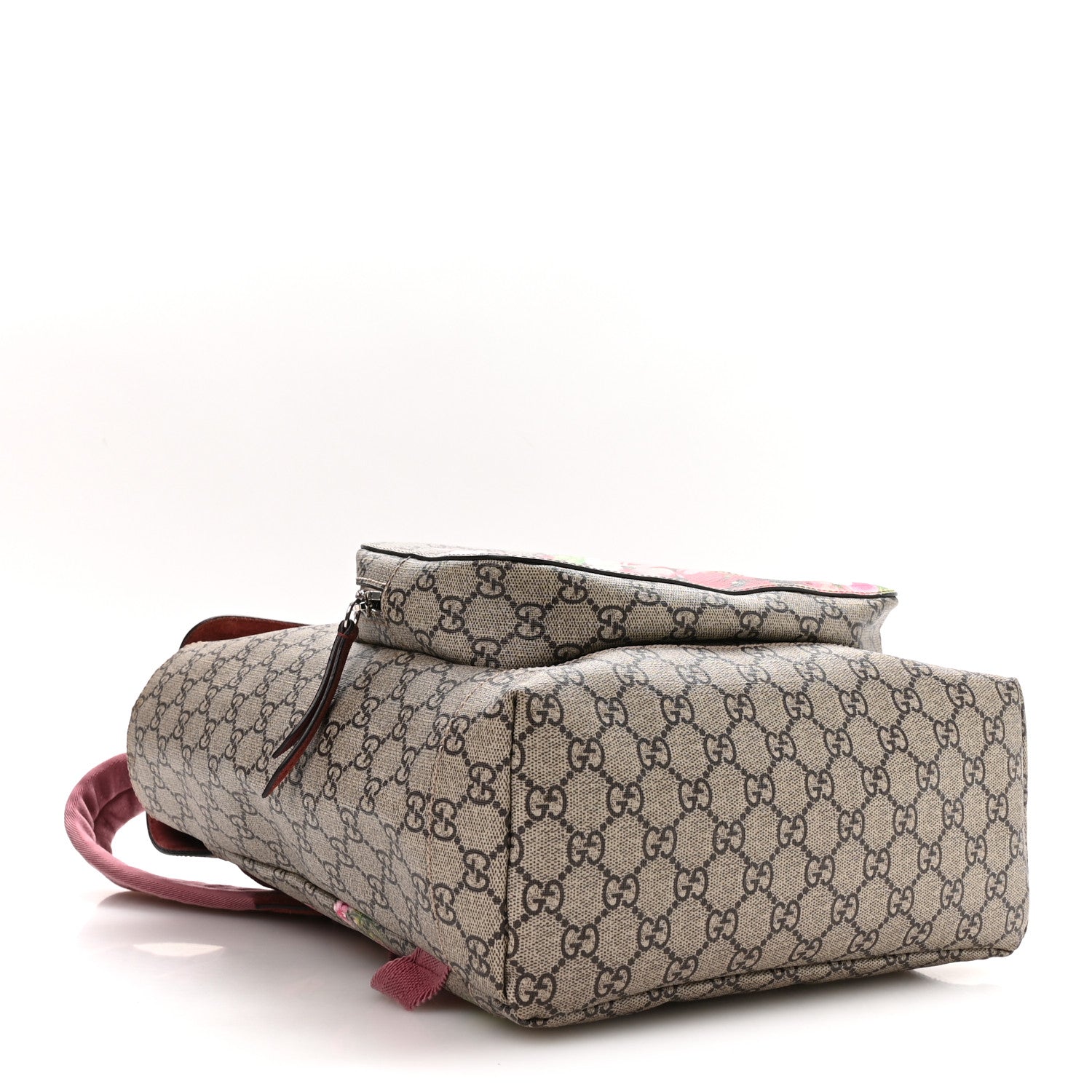 Gucci GG Supreme Monogram Blooms Medium Single Buckle Backpack Beige Multicolor Dry Rose 6 of 18