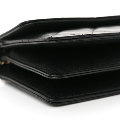 Chanel Lambskin Quilted My Chanel Lady Card Holder On Chain Black 10 of 12