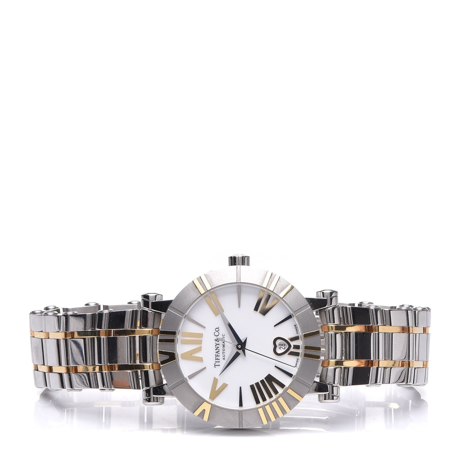 Tiffany Stainless Steel 18K Yellow Gold 30mm Atlas Automatic Watch 3 of 7