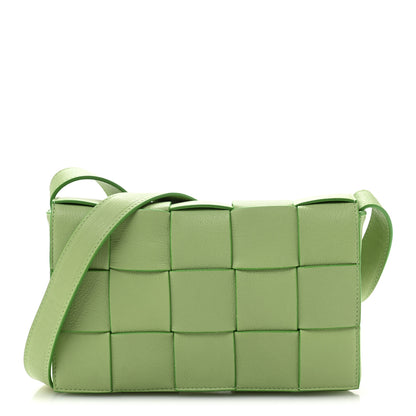 Bottega Veneta Grained Calfskin Maxi Intrecciato Cassette Crossbody Bag Pistachio 1 of 11