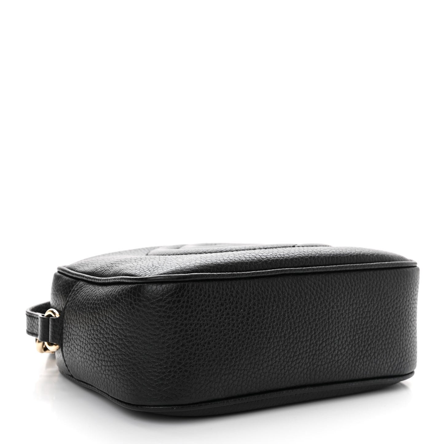 Pebbled Calfskin Small Soho Disco Bag Black