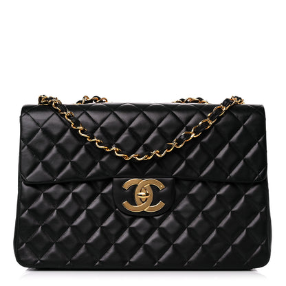 Chanel Lambskin Quilted XL Jumbo Single Flap Black 1 of 13