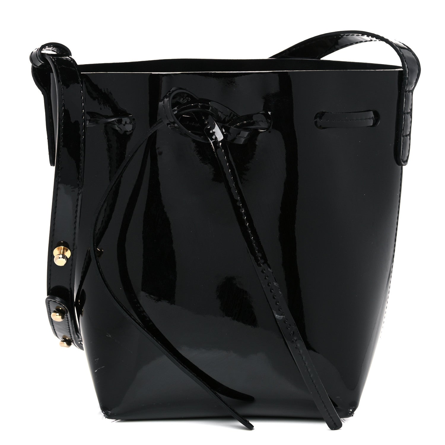 Mansur Gavriel Patent Calfskin Mini Mini Bucket Bag Black 1 of 14