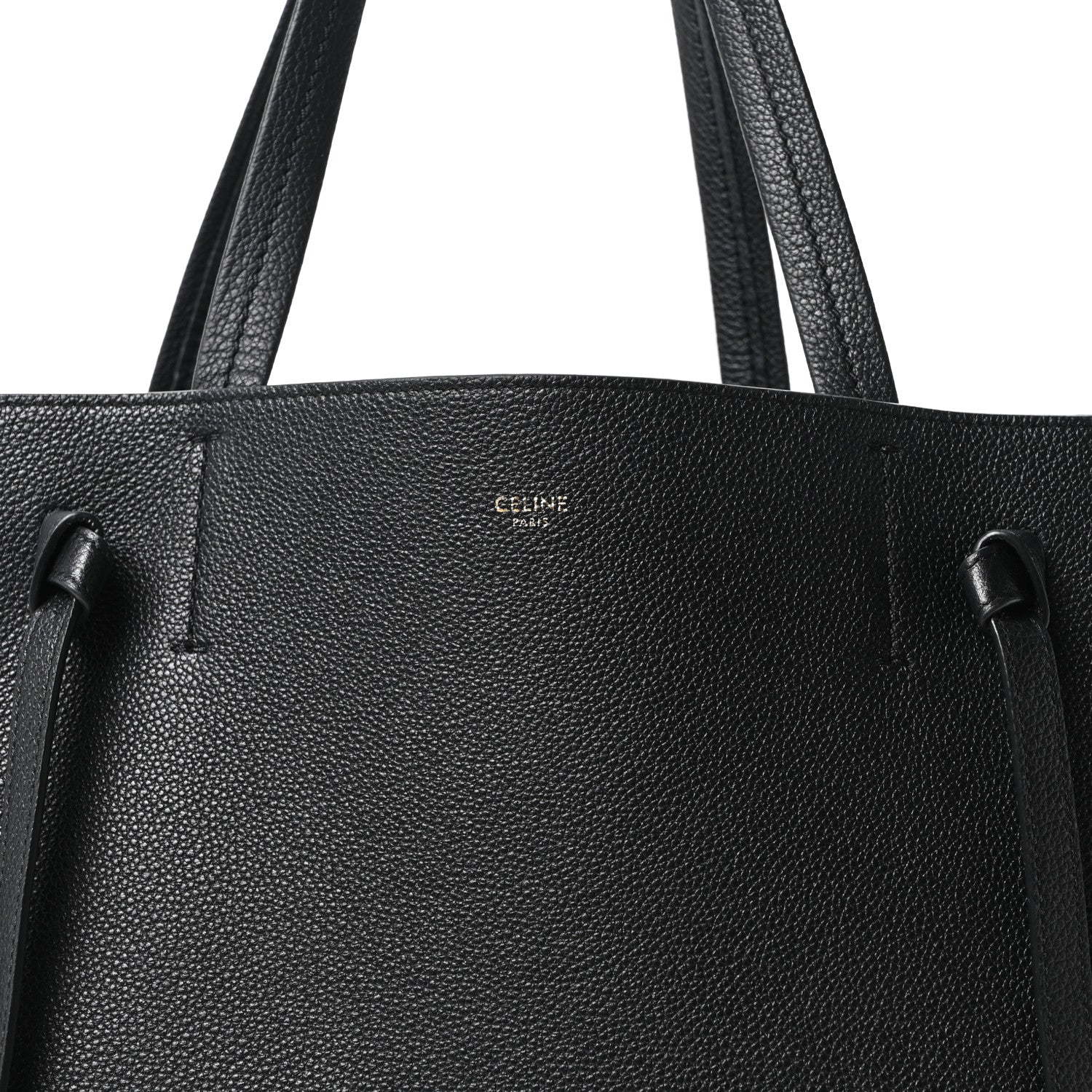 Celine Soft Grained Calfskin Small Belt Cabas Phantom Black 8 of 10