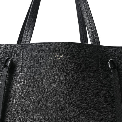 Celine Soft Grained Calfskin Small Belt Cabas Phantom Black 8 of 10