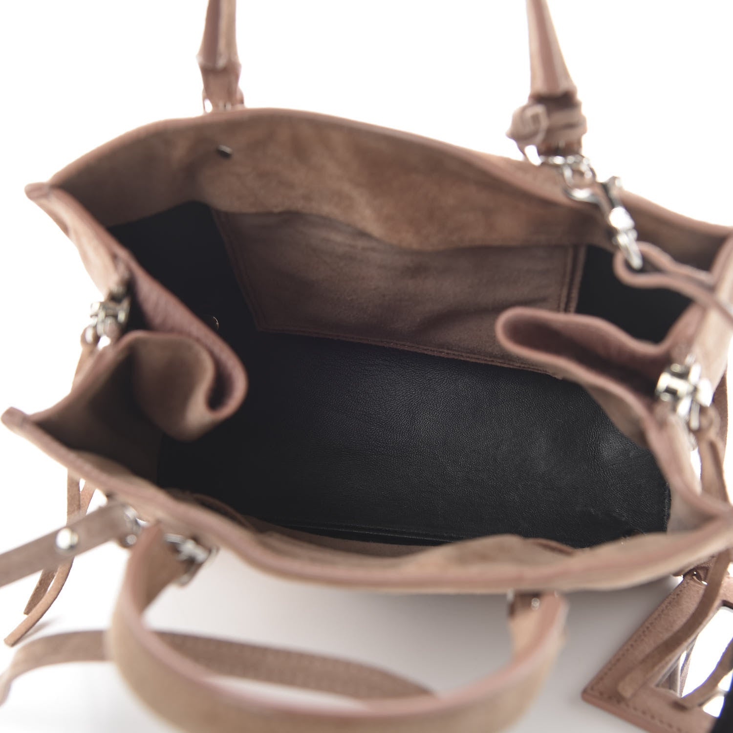 Balenciaga Baby Daim Calf Suede Papier Mini A4 Zip Around Tote Bois De Rose 5 of 11
