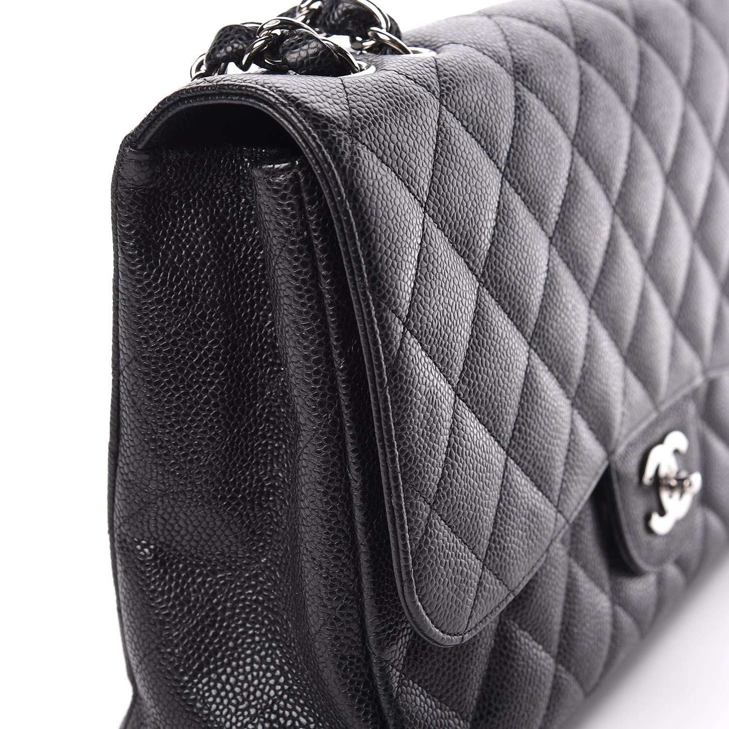 Chanel Caviar Quilted Jumbo Single Flap Black 14 of 17