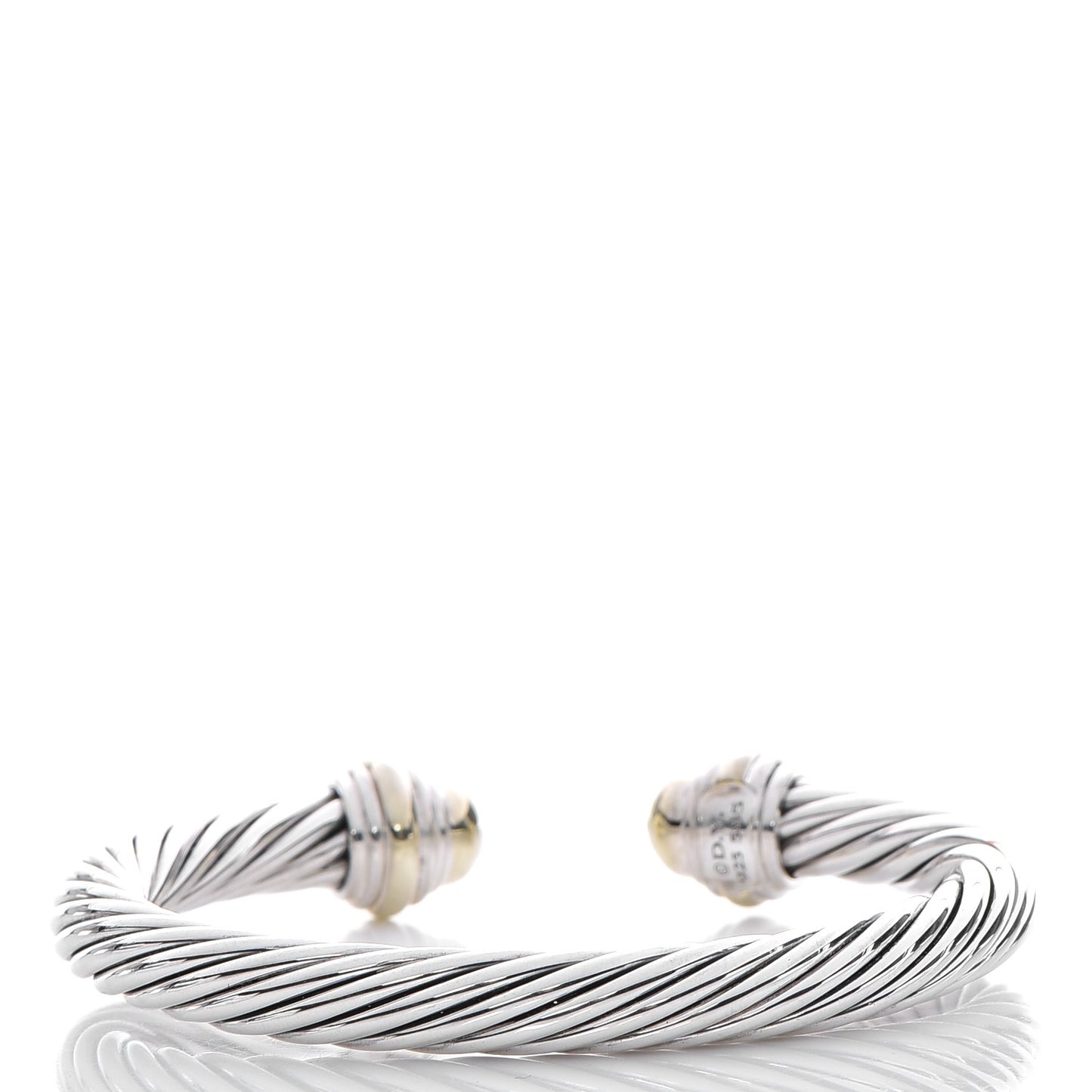 Sterling Silver 14K Yellow Gold 7mm Cable Classics Bracelet