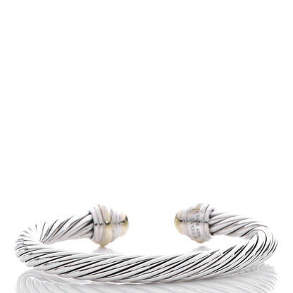 David Yurman Sterling Silver 14K Yellow Gold 7mm Cable Classics Bracelet 3 of 4