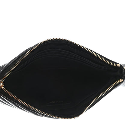 Saint Laurent Calfskin Matelasse Chevron Monogram A5 Wristlet Black 4 of 4