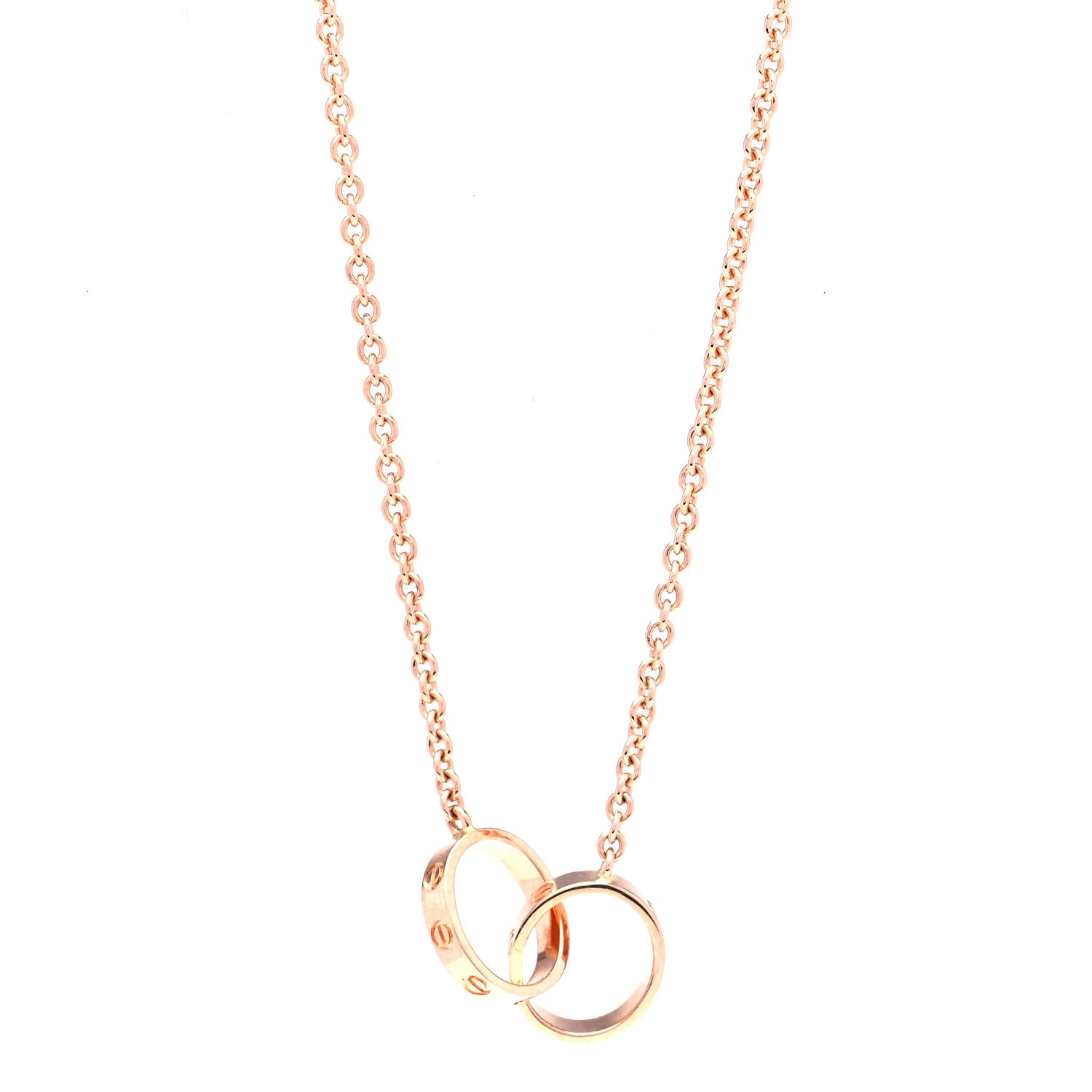 Cartier 18K Pink Gold Interlocking LOVE Necklace 1 of 8
