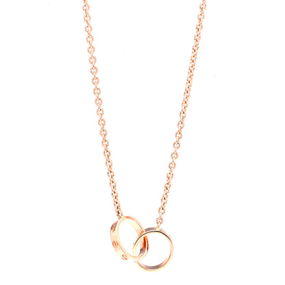 Cartier 18K Pink Gold Interlocking LOVE Necklace 1 of 8