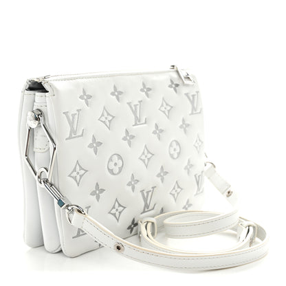 Louis Vuitton Lambskin Embossed Monogram Coussin BB  White Silver 3 of 10
