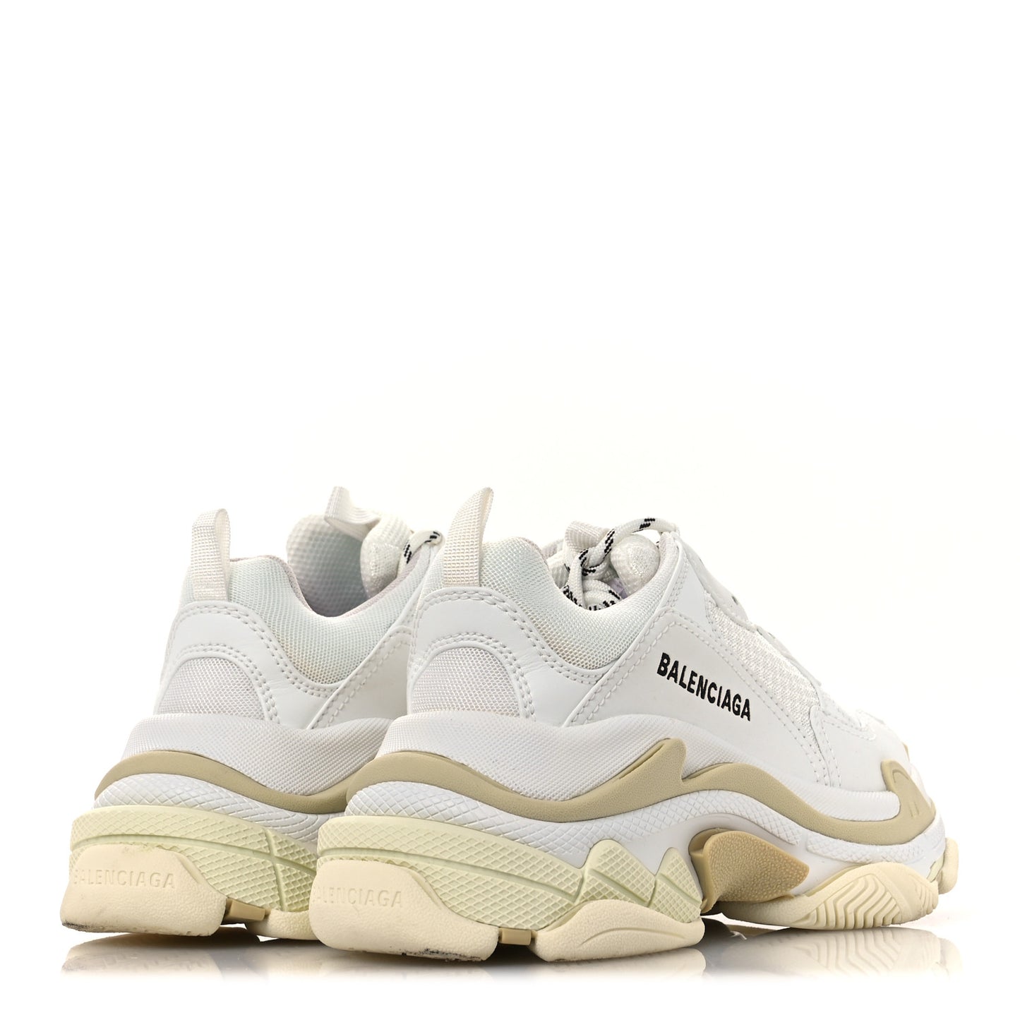 Fabric Mesh Womens Triple S Sneakers 36 White