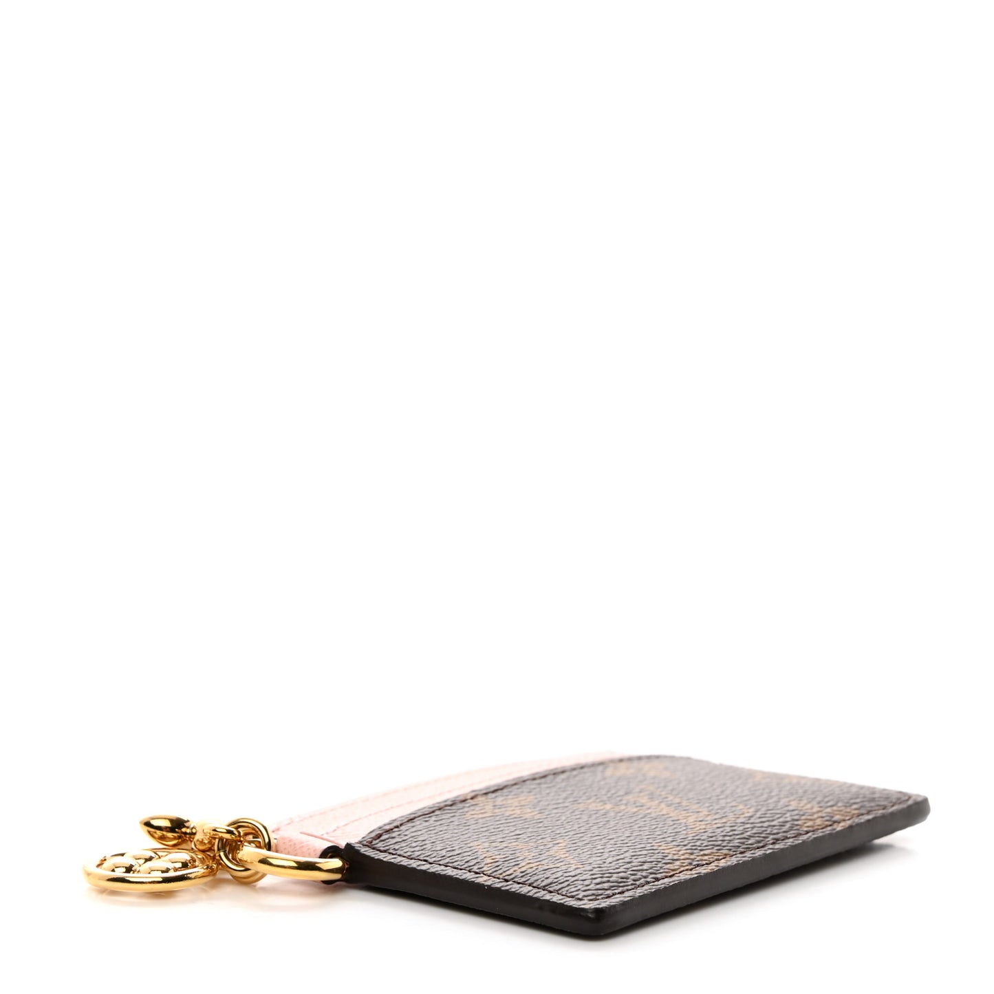 Monogram LV Charms Card Holder Rose Ballerine