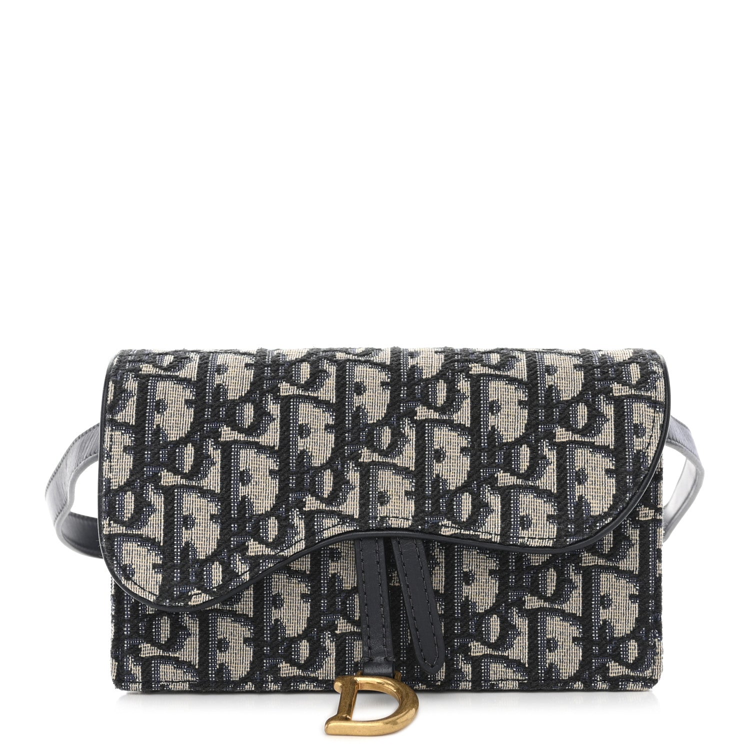 Christian Dior Oblique Saddle Belt Bag Blue 1 of 12