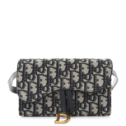 Christian Dior Oblique Saddle Belt Bag Blue 1 of 12