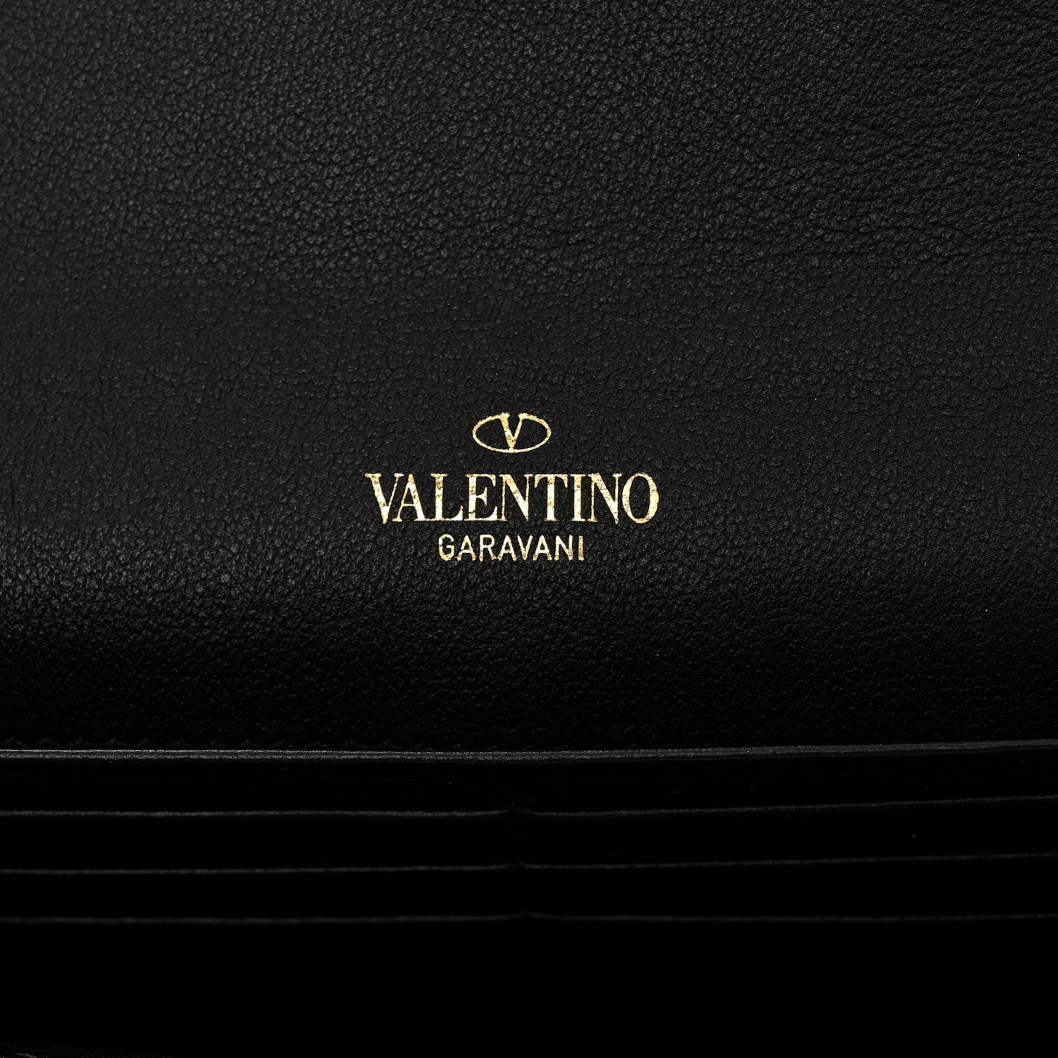 Valentino Garavani Calfskin Rockstud Wristlet Travel Wallet Black 6 of 8