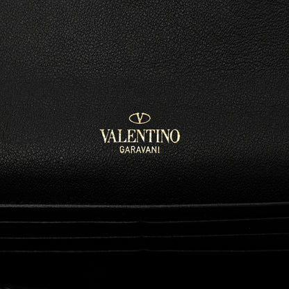 Valentino Garavani Calfskin Rockstud Wristlet Travel Wallet Black 6 of 8