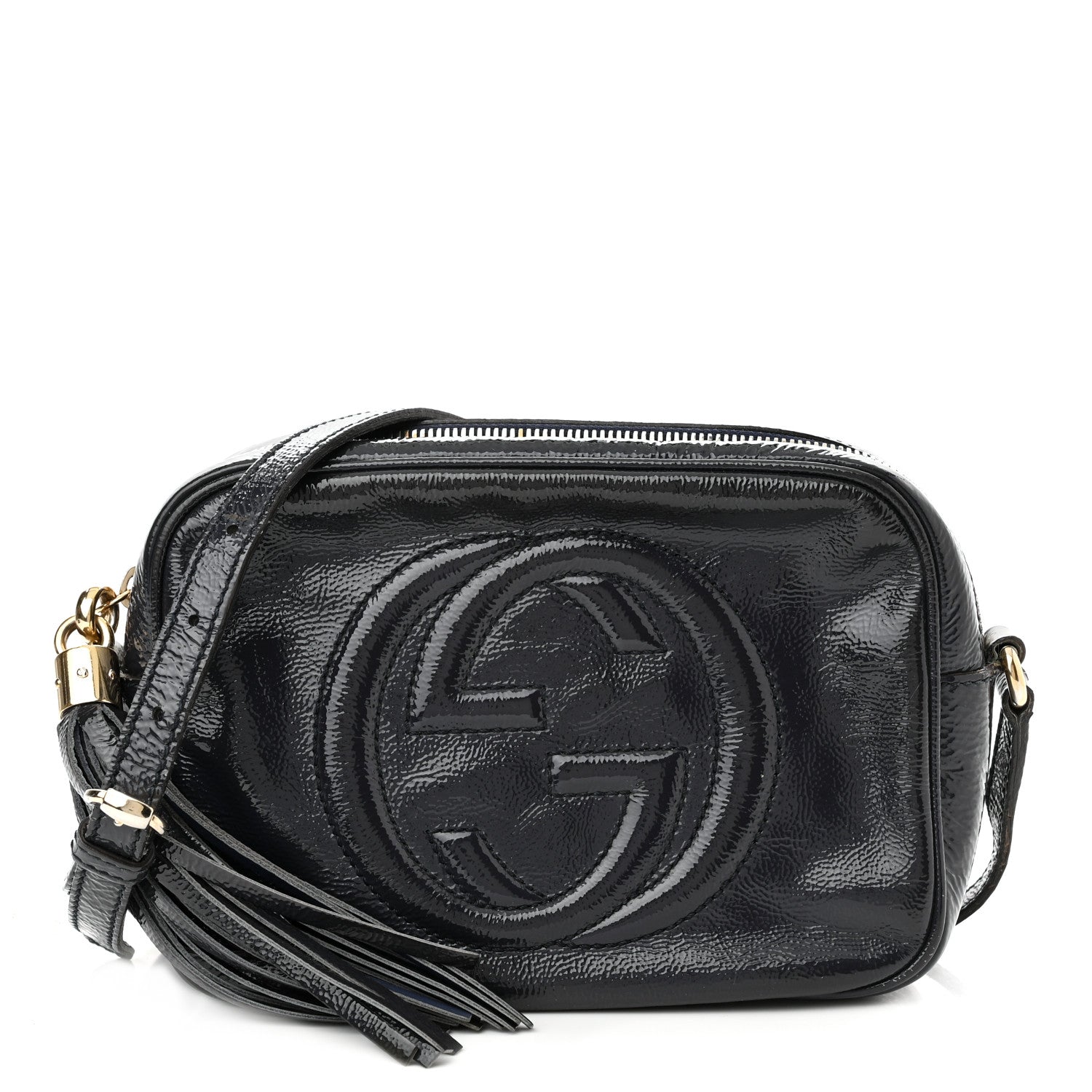 Gucci Vernice Naplack Small Soho Disco Bag Uniform Blue 1 of 14